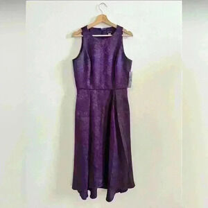 Tahari ASL Plum Jacquard Dress